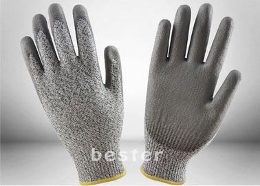 HPPE Anti Cut 5 Level Kitchen Safety Cutting Gloves PU Coated Enhanced Tactility
