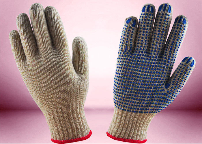 Non Toxic Cotton Knitted Hand Gloves , Industrial Knitted Gloves Ergonomic Design