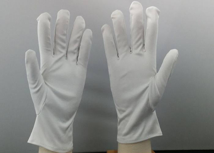 Anti Dust Jewelry Handling Gloves , Microfiber Jewelry Gloves Silk Screen Printed
